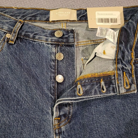 Everlane The 90s Cheeky Straight Jeans 100% Organic Cotton 29 Crop Stone defect - Picture 3 of 14